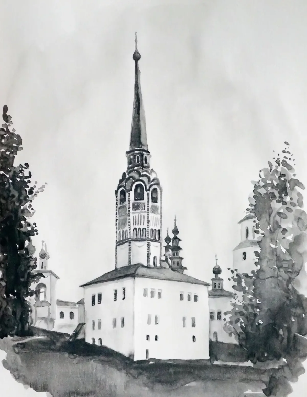 Зарисовки храма Александра Невского в Вологде