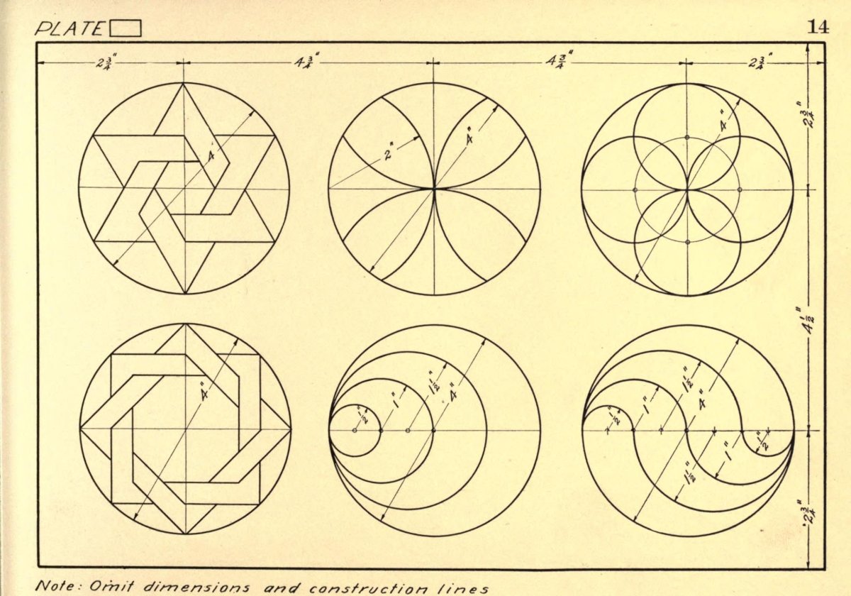 Узор из окружностей с помощью циркуля