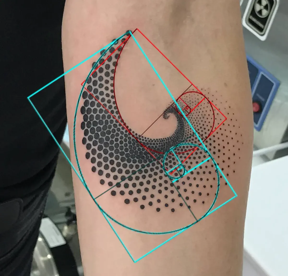 Золотая спираль Фибоначчи тату