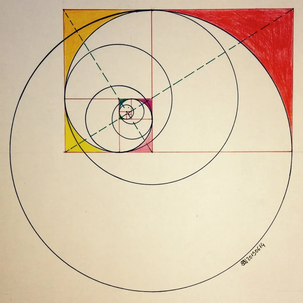 Спираль Фибоначчи золотое сечение