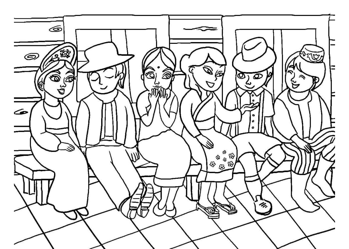 Раскраска хоровод дружбы народов