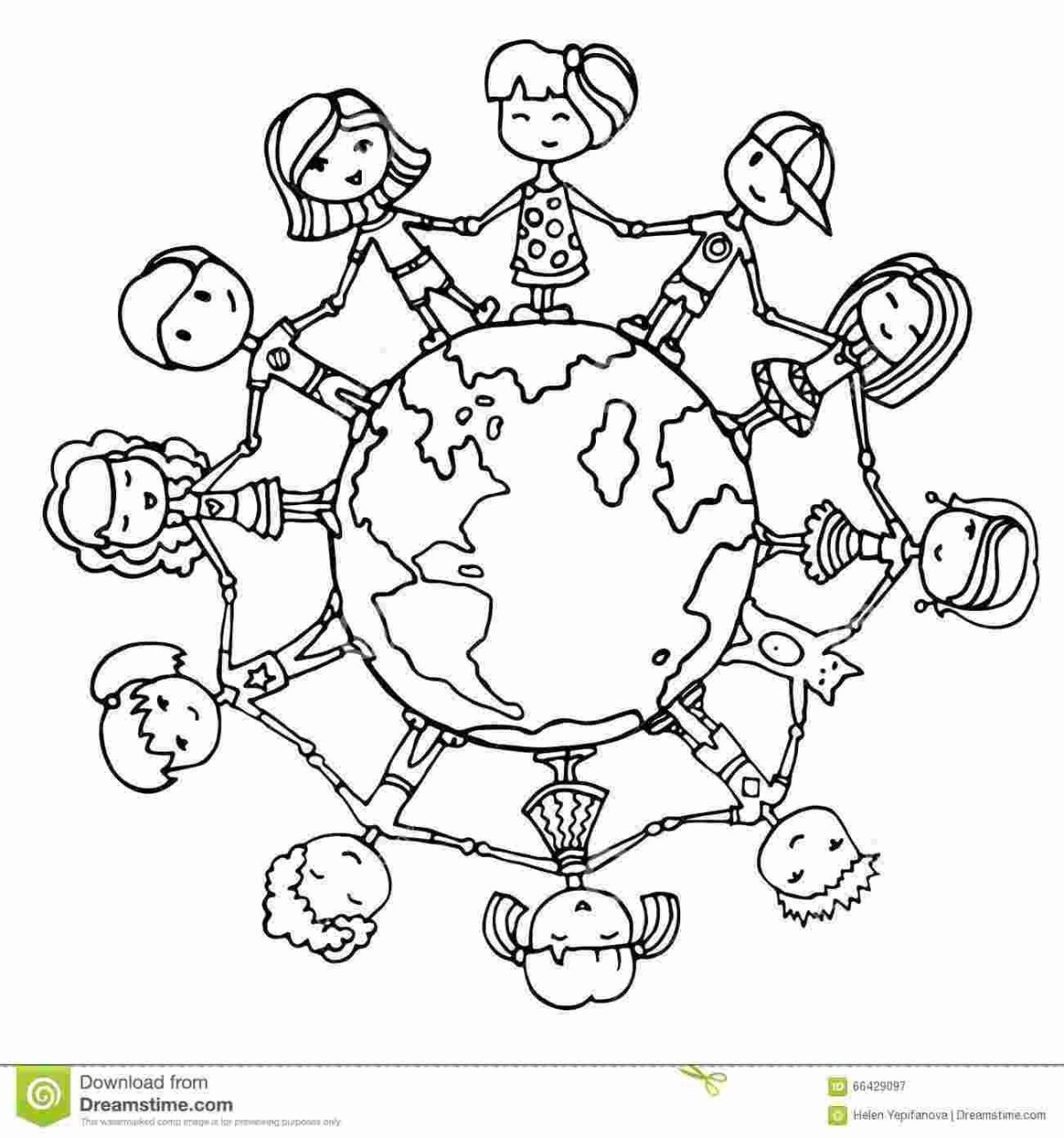 Раскраска Дружба народов для детей