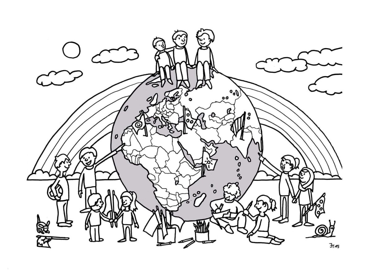 Эмблема толерантности раскраска