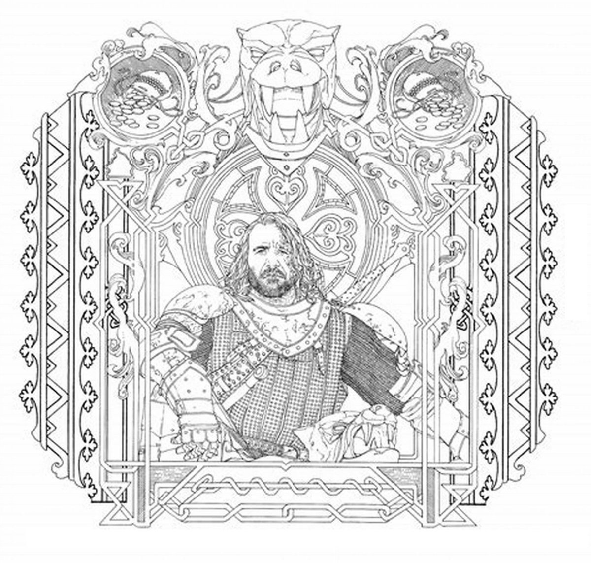 Раскраска трон