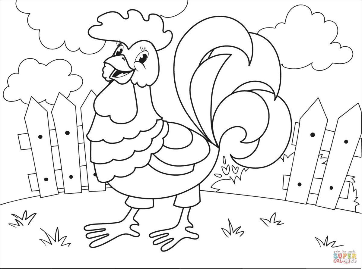 Раскраски петушок золотой гребешок