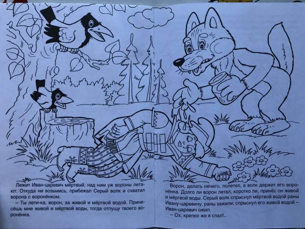 Рисунок к сказке о Иване царевиче и сером волке