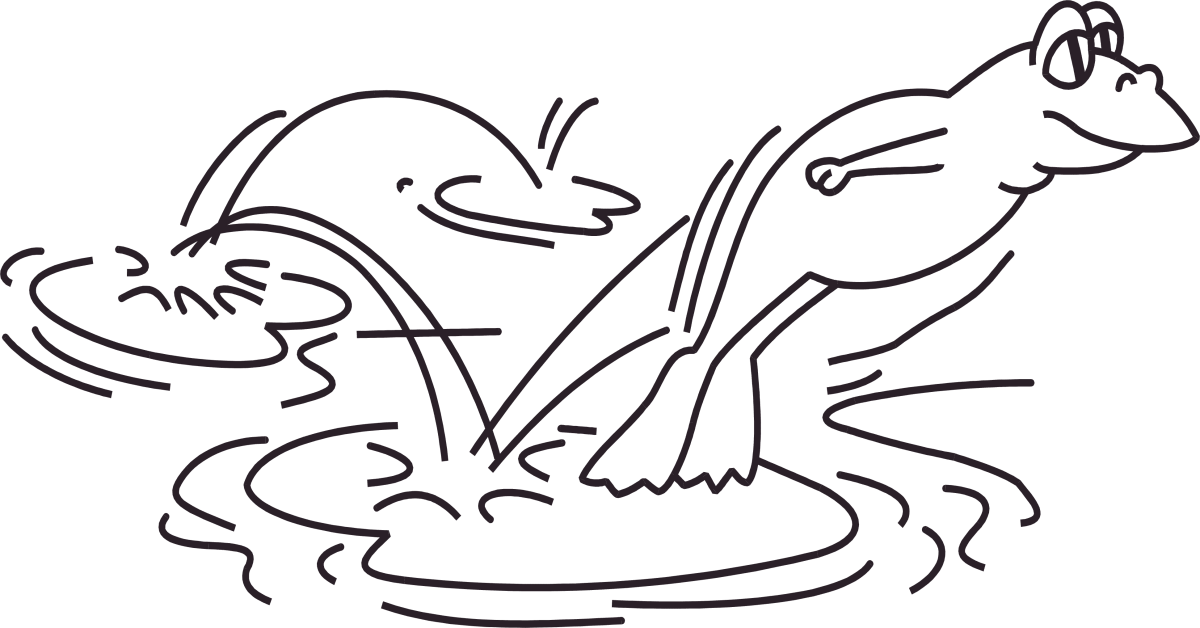 Раскраска жаба в луже