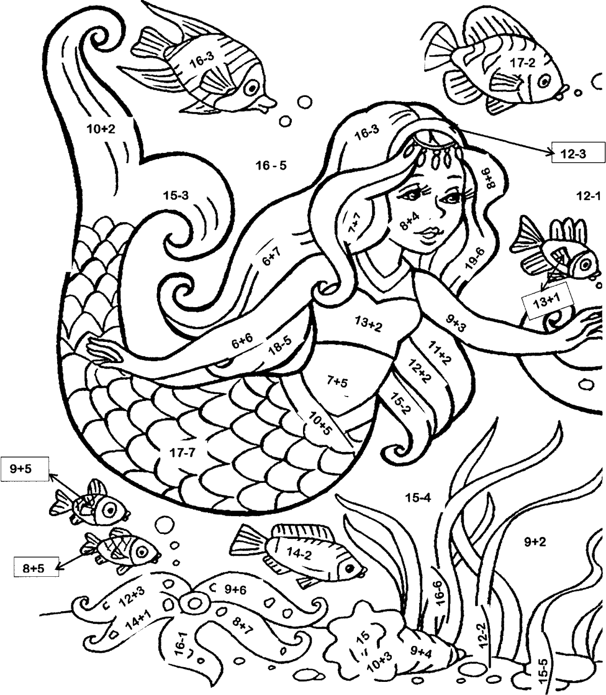 Математические раскраски для девочек