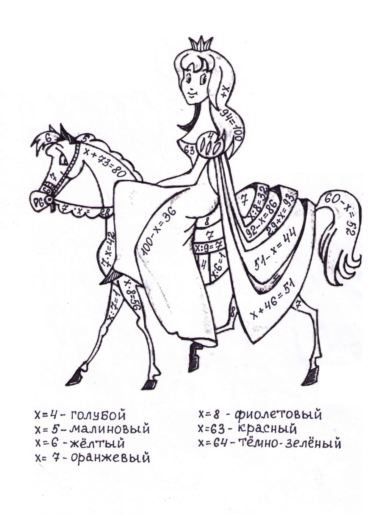 Математические раскраски принцессы