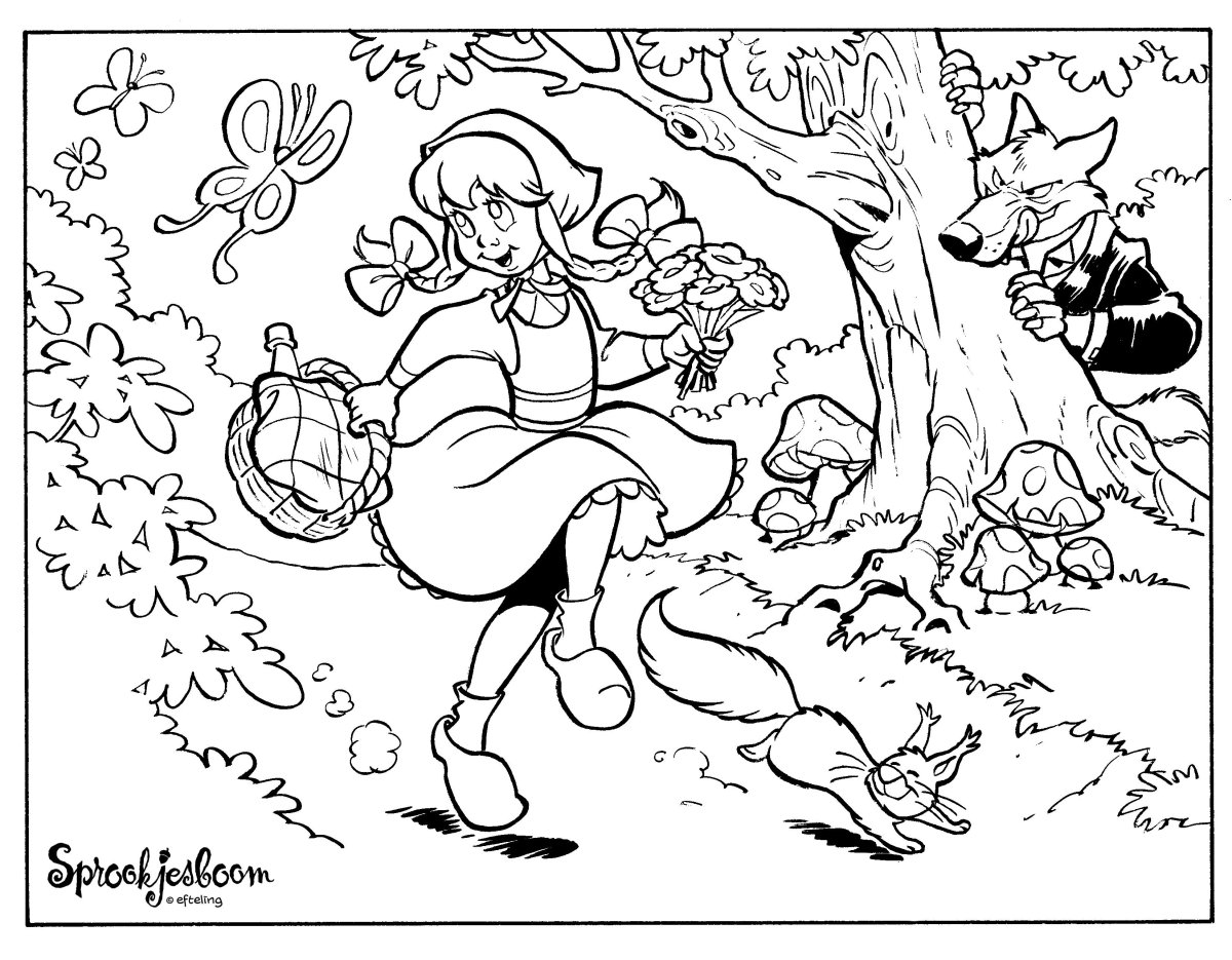 Красная шапочка сказка рисунок карандашом