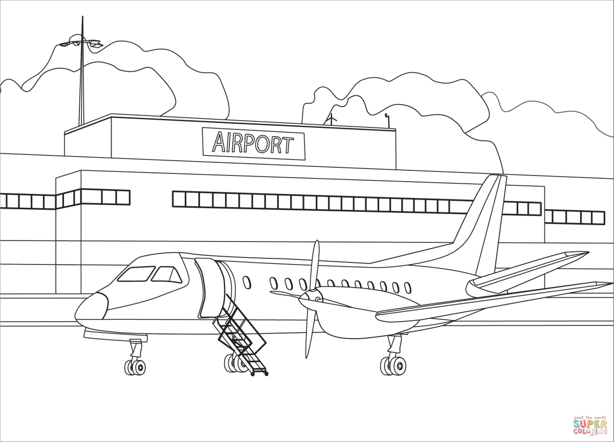 Аэропорт раскраска для детей