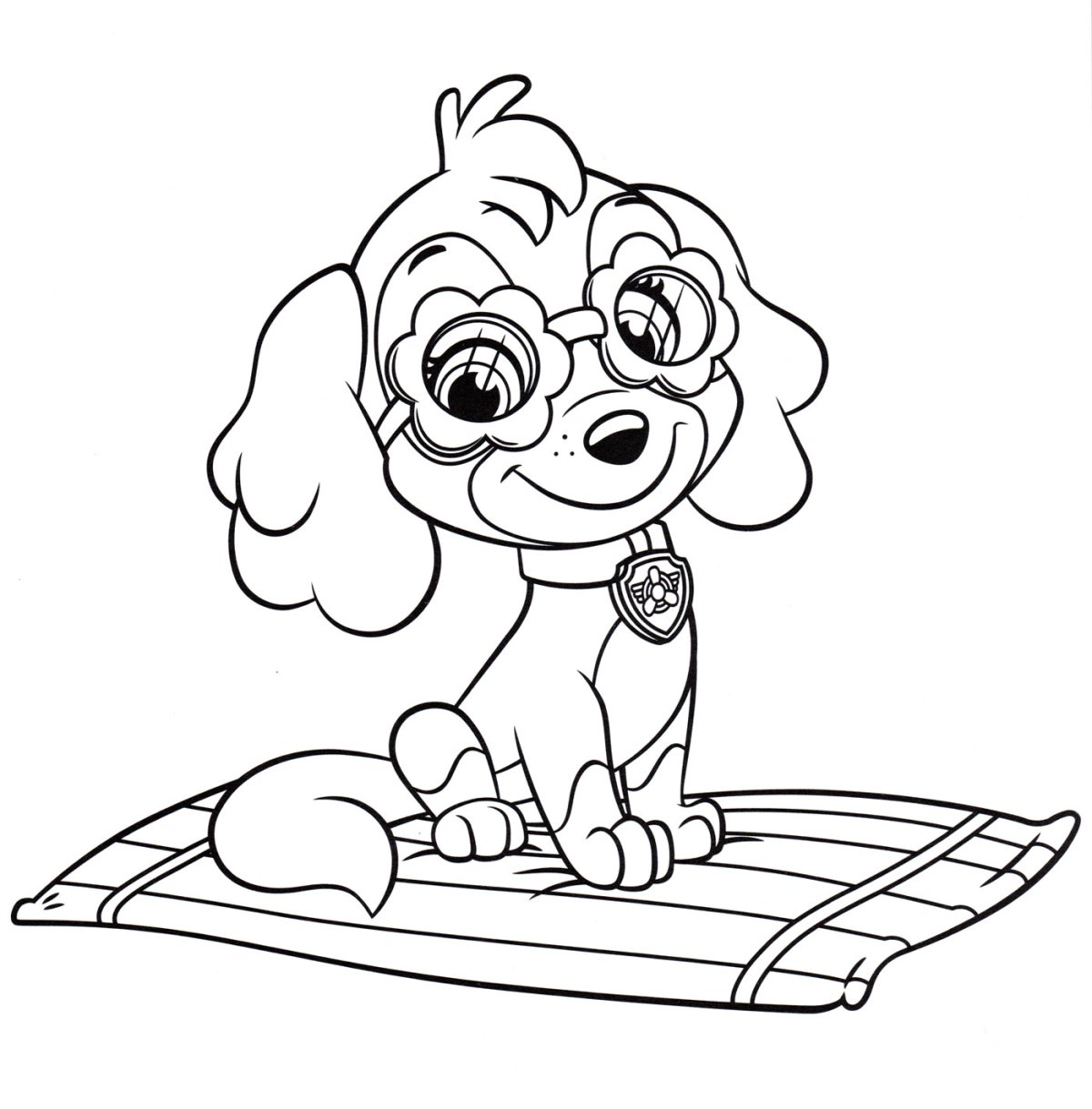 Грустный щенок раскраска