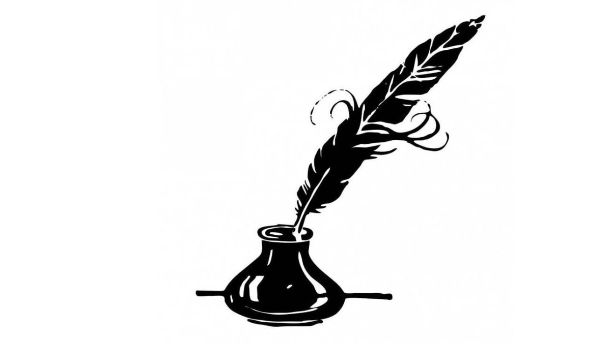 Раскраска свиток с пером