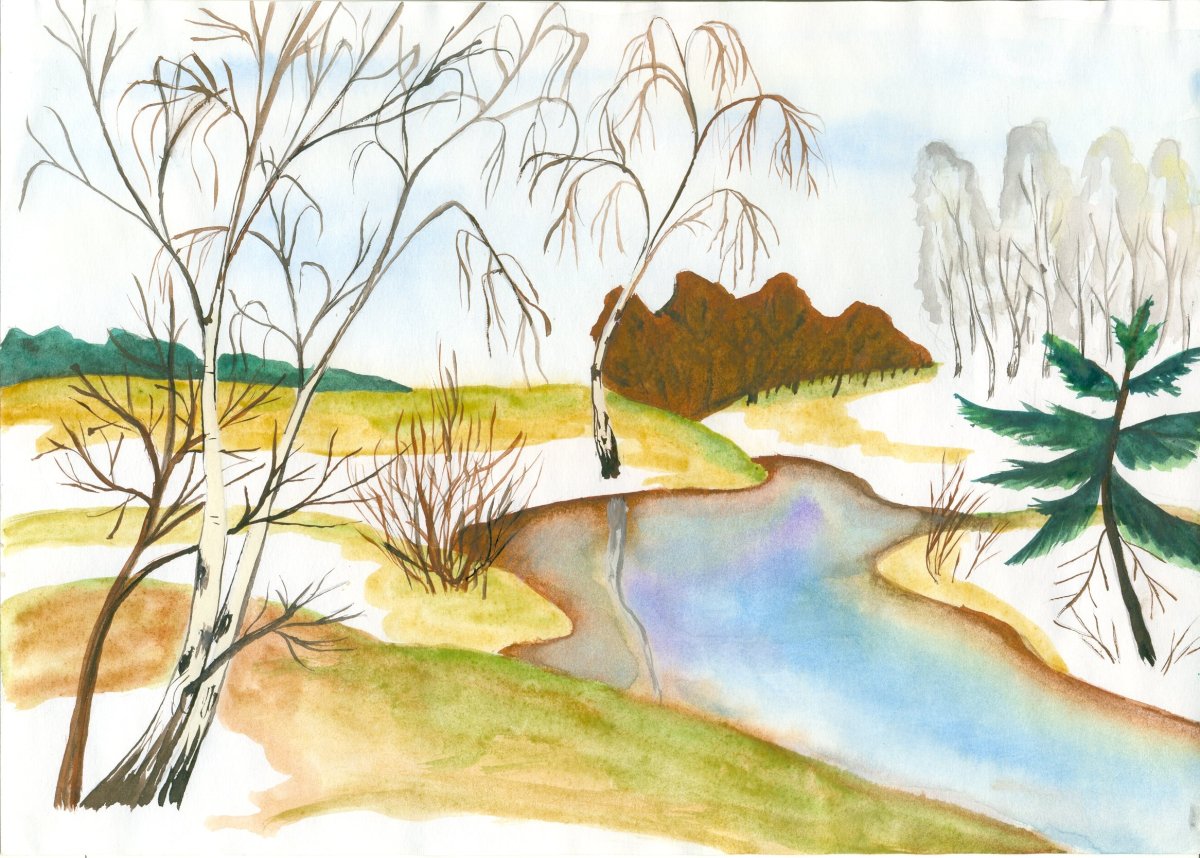 Тютчев еще в полях Белеет снег иллюстрации