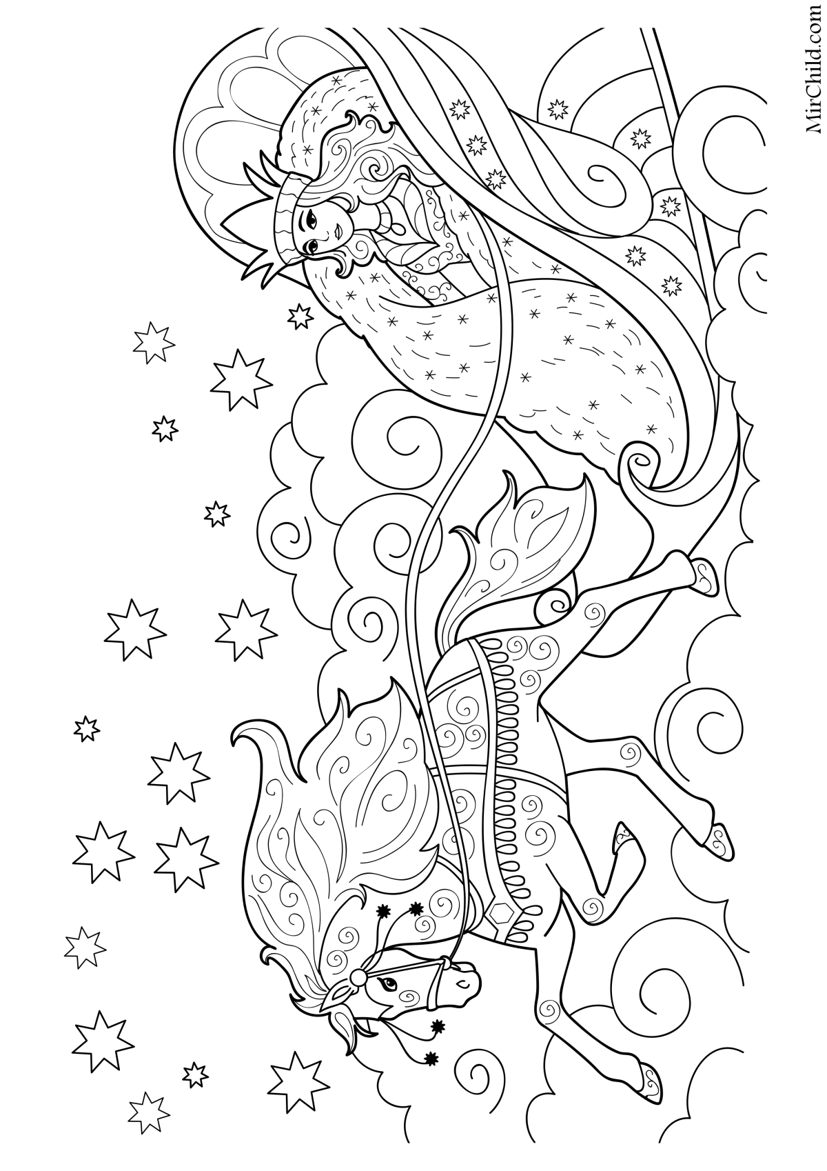 Зимняя раскраска