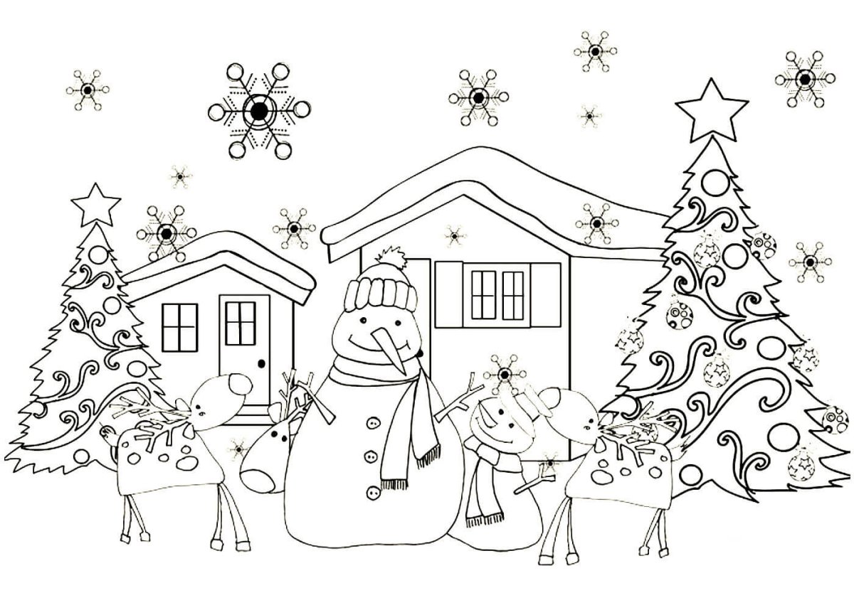 Новогодние раскраски для сказок