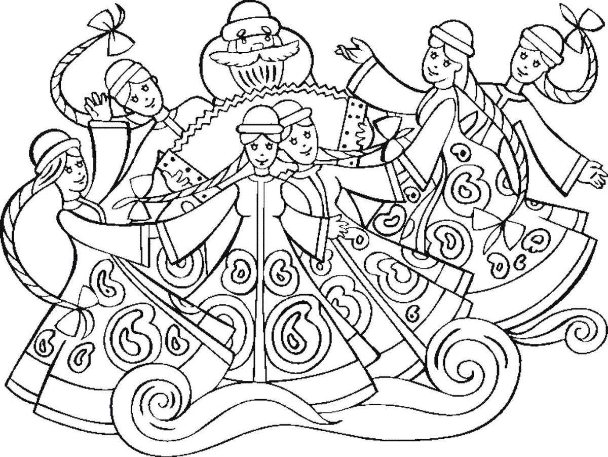 Раскраска Масленица для детей чучело