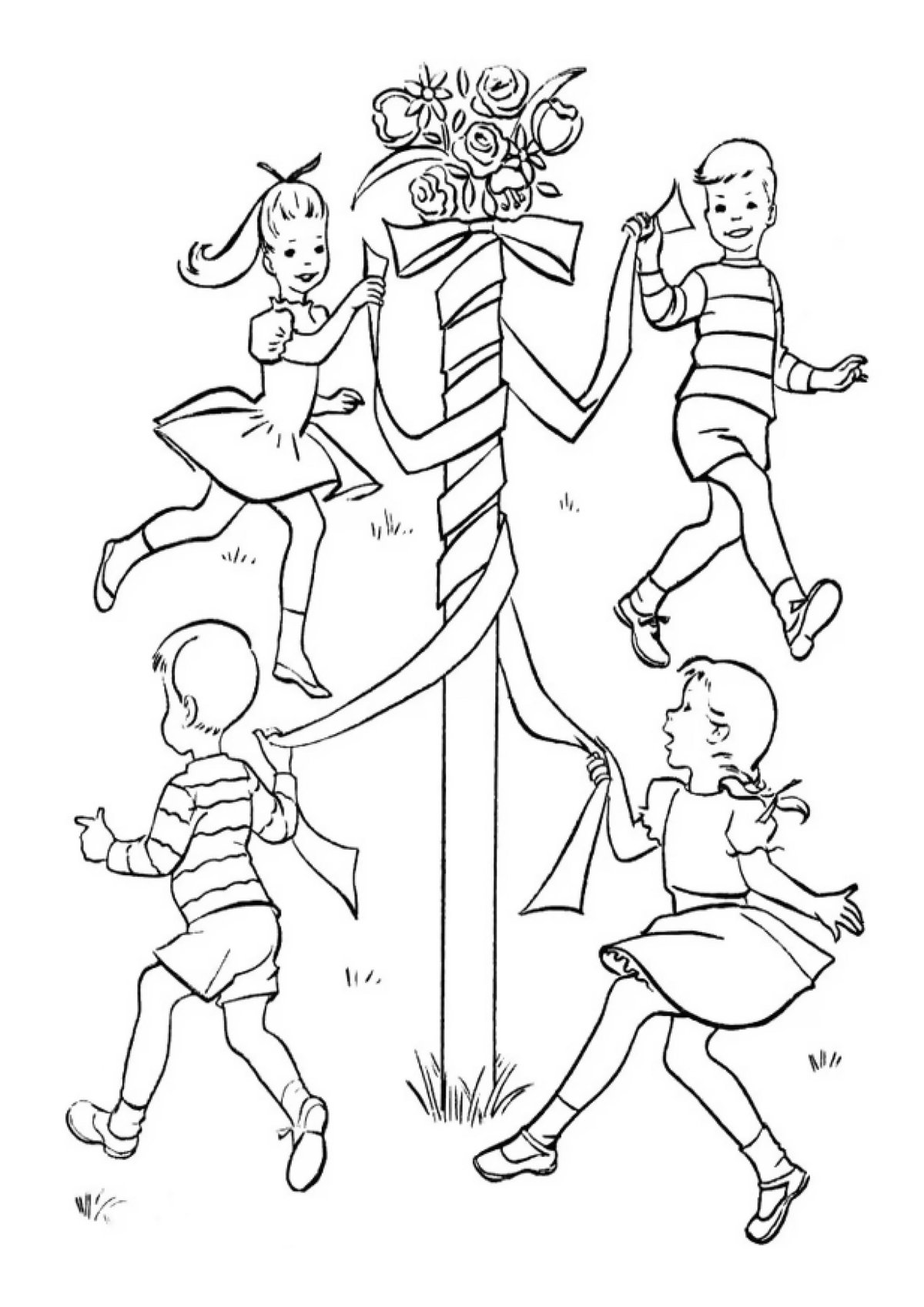 Хоровод раскраска