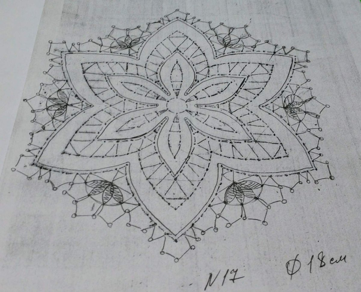 Сколок палантина на коклюшках