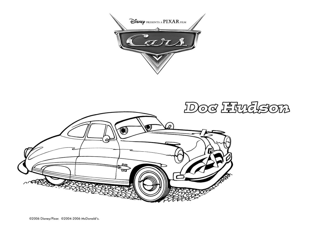 Раскраска Тачки док Хадсон