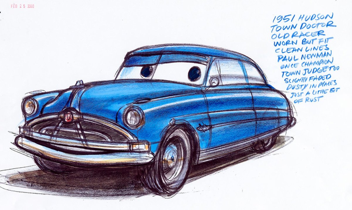 Раскраска Тачки док Хадсон