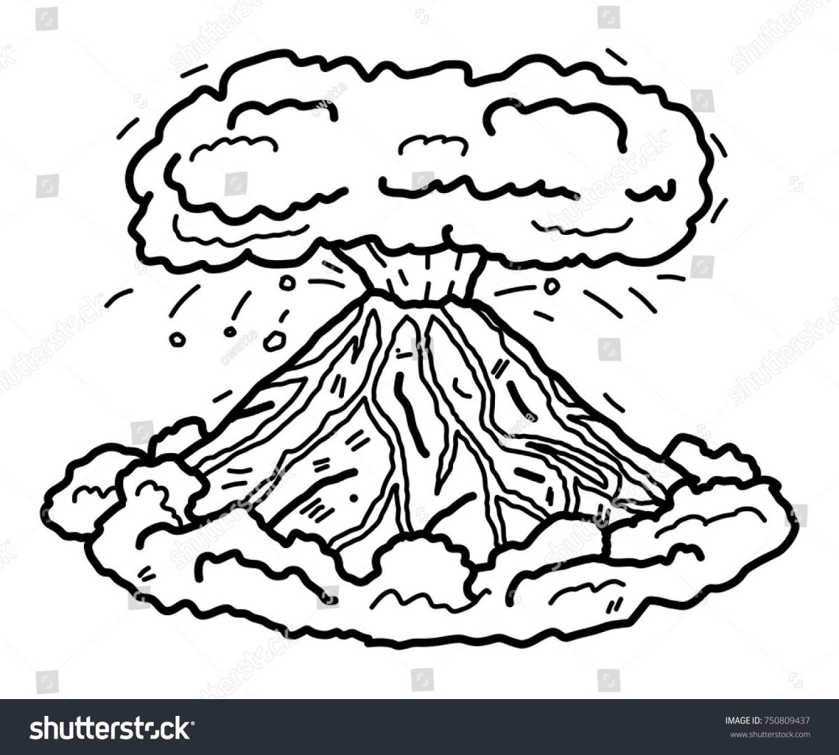 Строение вулкана раскраска