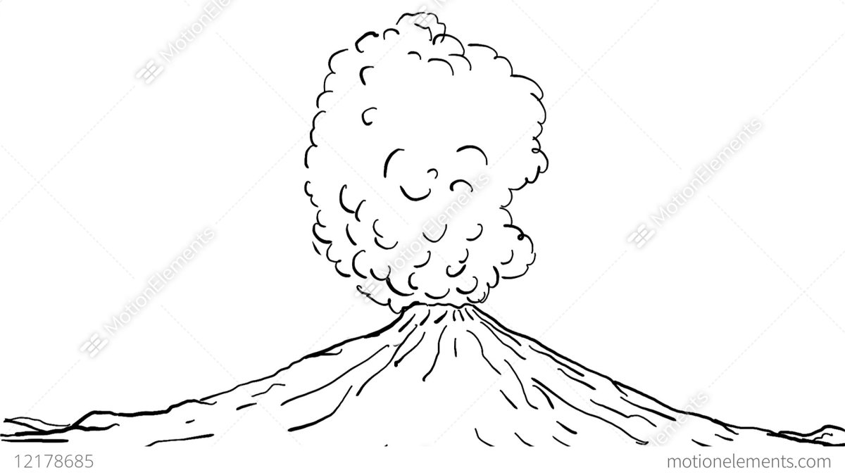 Нарисовать вулкан Фудзияма