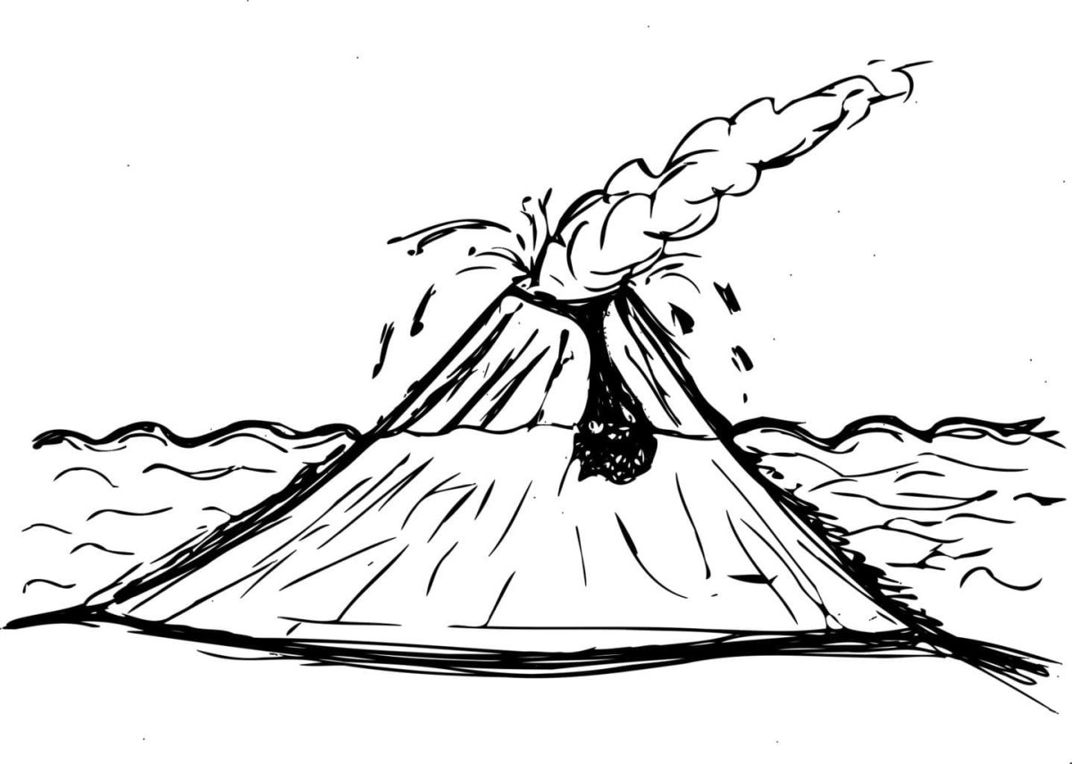 Вулкан Везувий рисунок