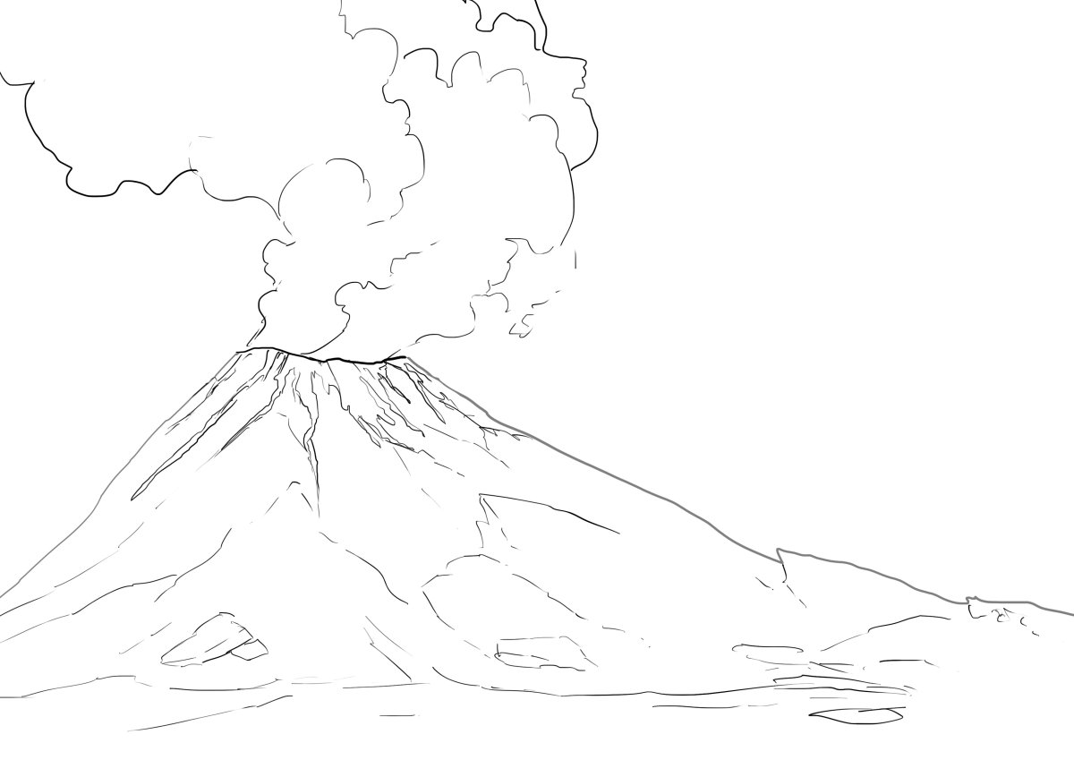 Нарисовать вулкан