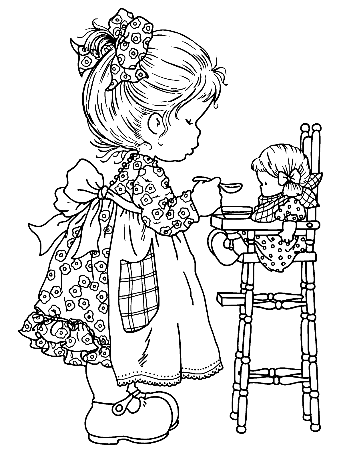 Рисунки кукол для раскрашивания