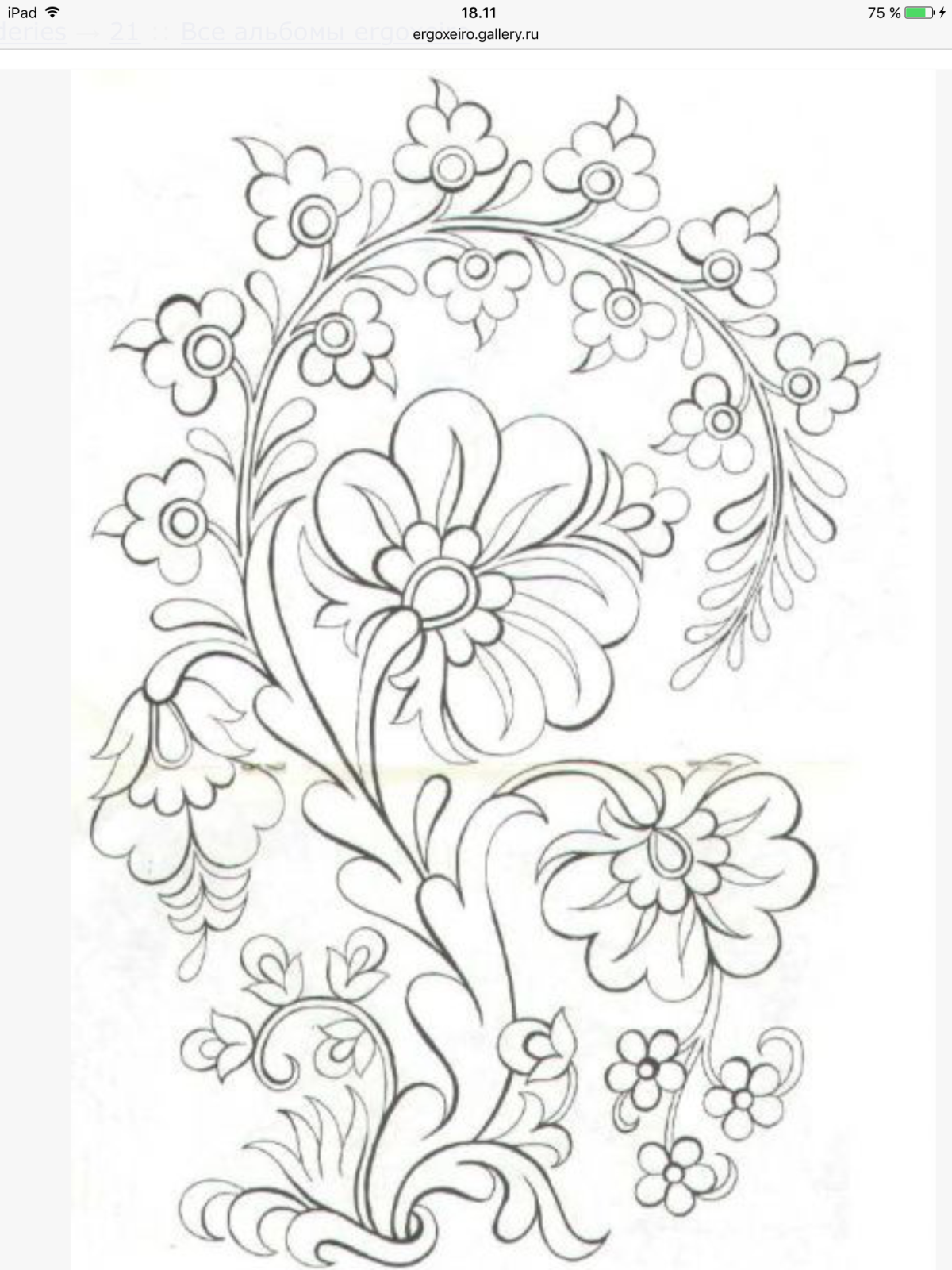 Цветочный орнамент в квадрате