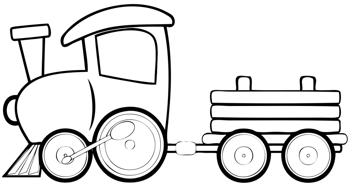 Синий трактор вид сбоку контур