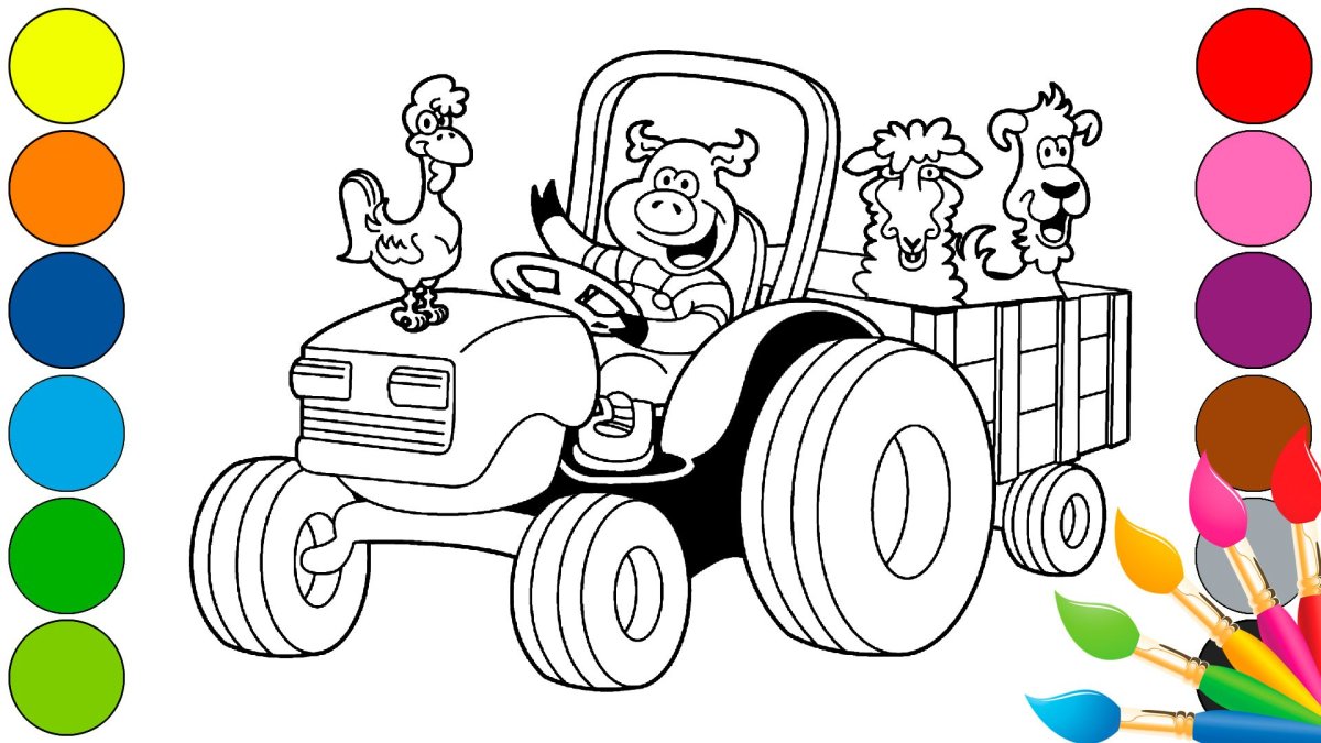Раскраска трактор Джон Дир