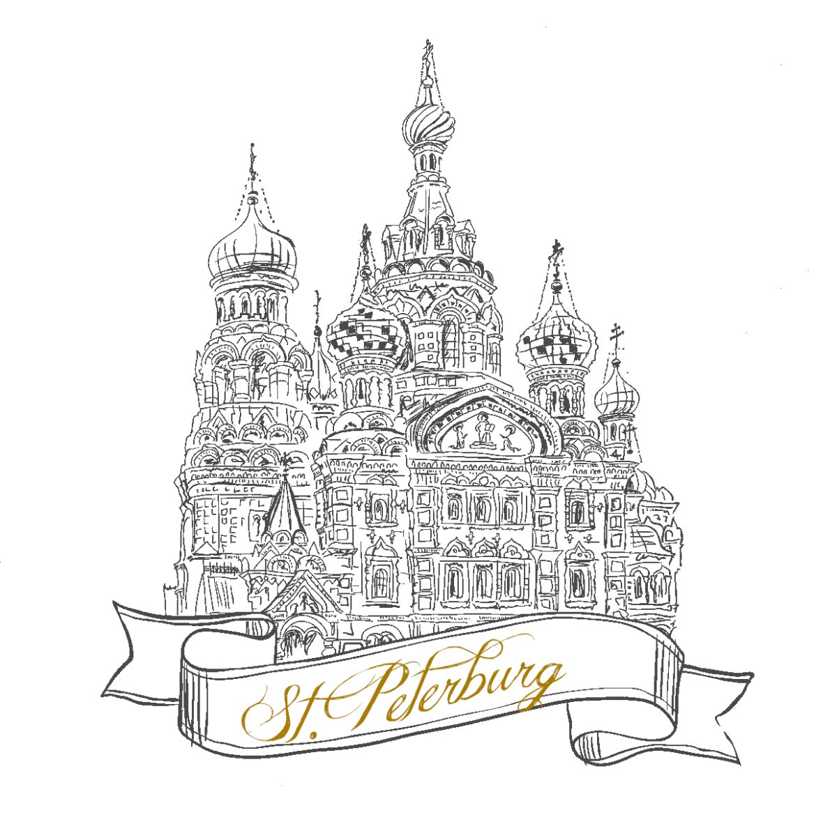 Собор Василия Блаженного контур