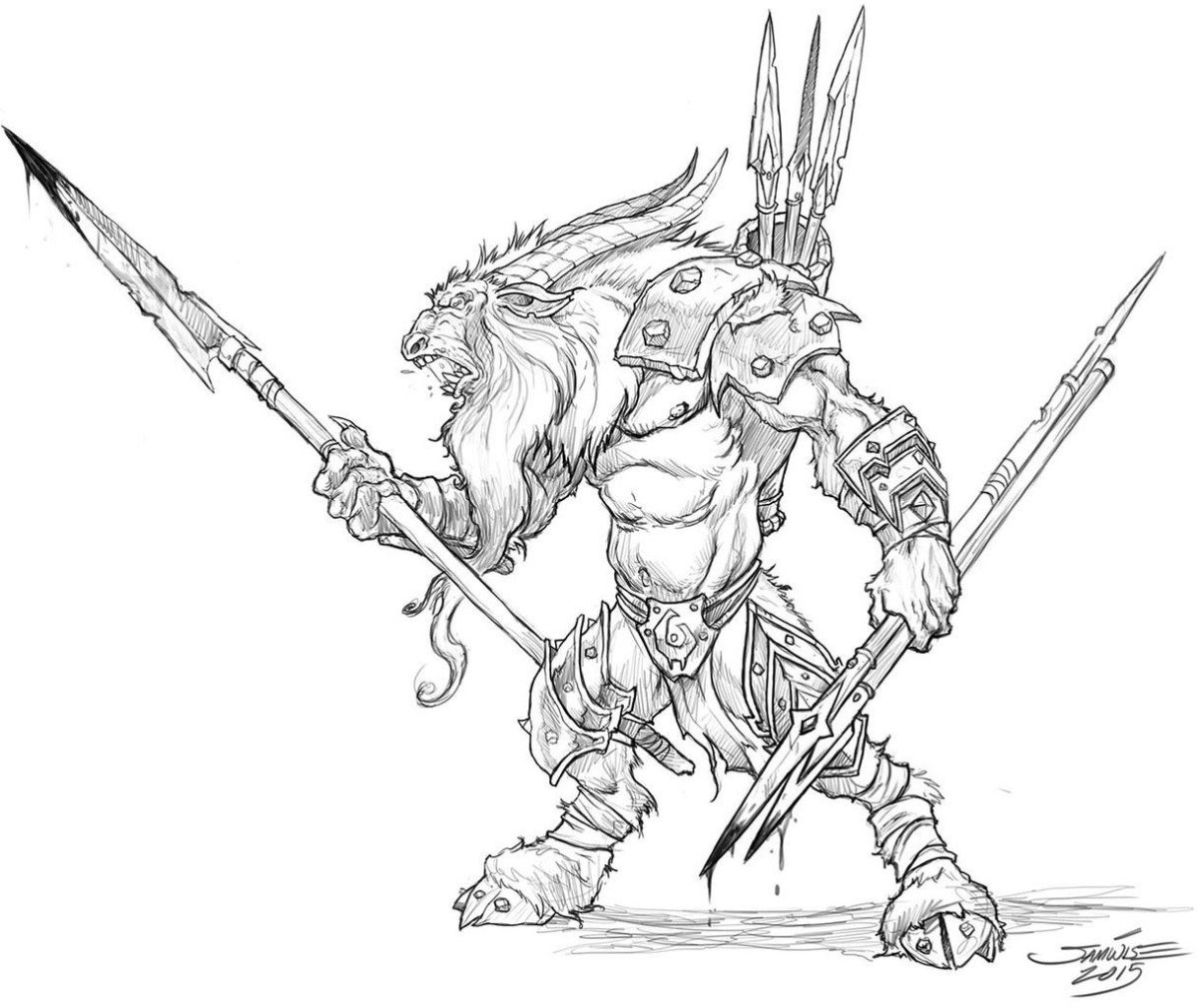 Эскиз персонажей из варкрафта