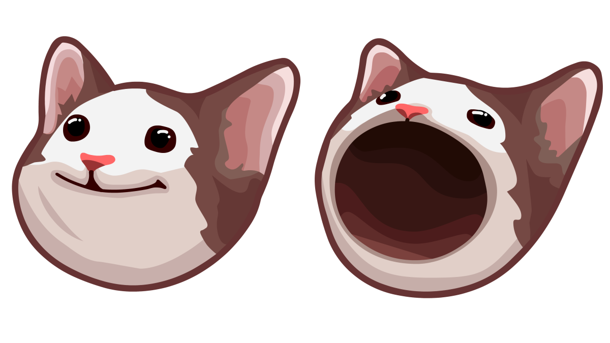 Рисунки котиков с открытым ртом