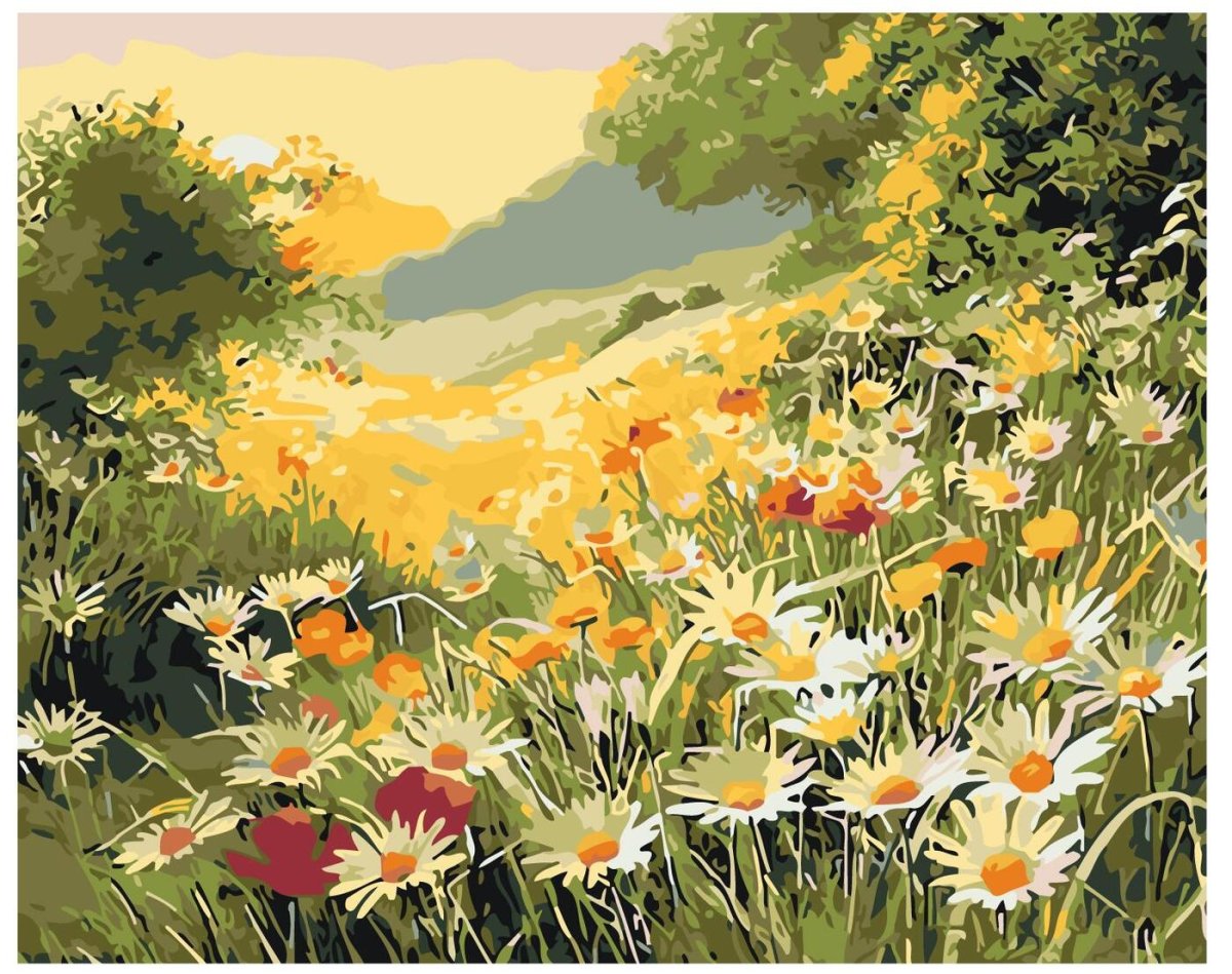 Раскраска солнце и цветы для детей