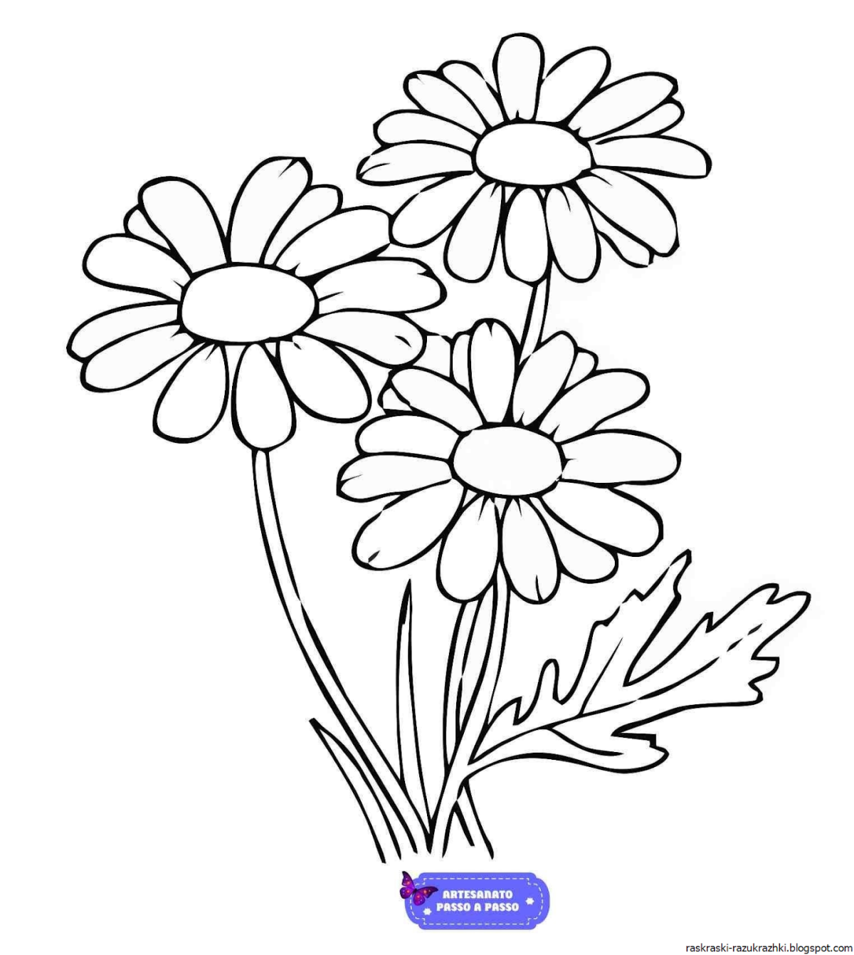 Ромашка раскраска для детей