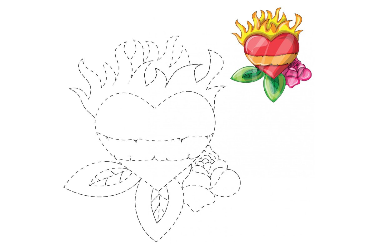 Рисование по точкам сердечко