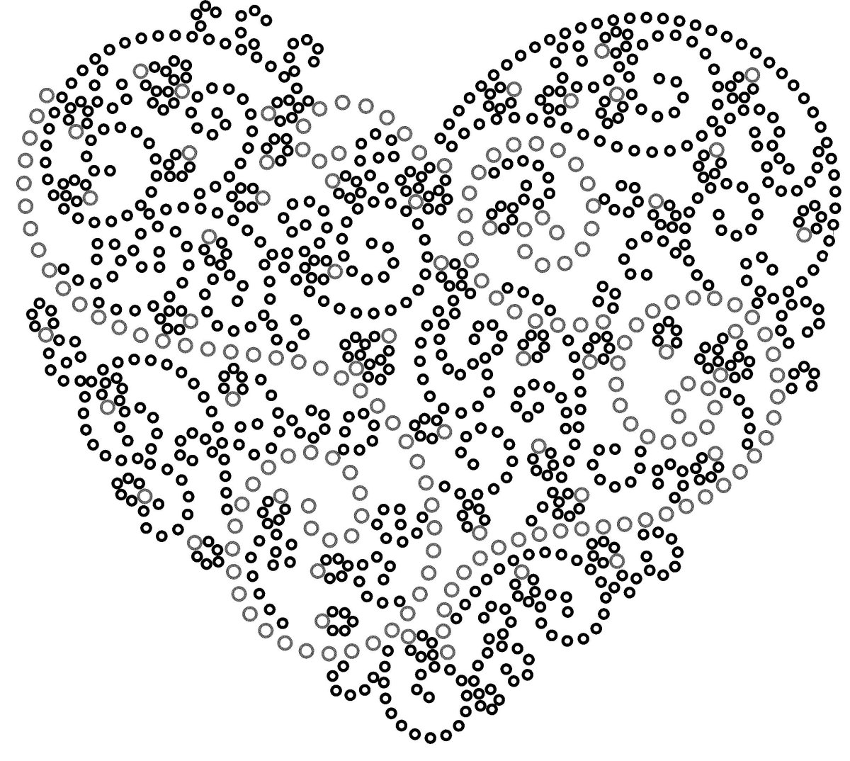 Сердечки раскраски по точкам