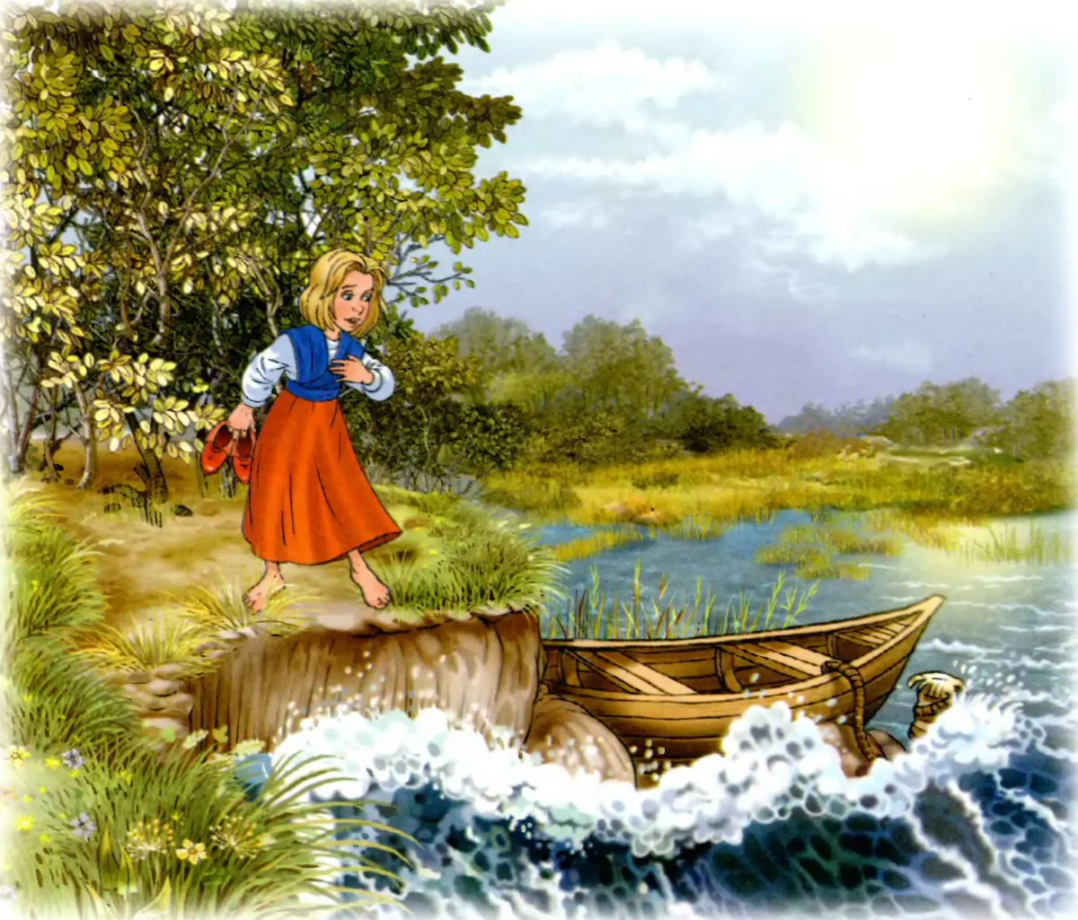 Снежная Королева Герда и река