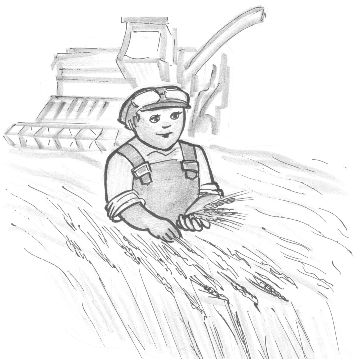 Раскраска Хлебороб для детей