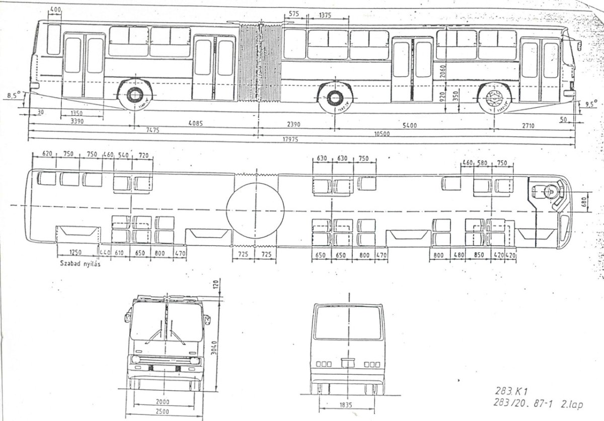 Автобус Икарус гармошка габариты