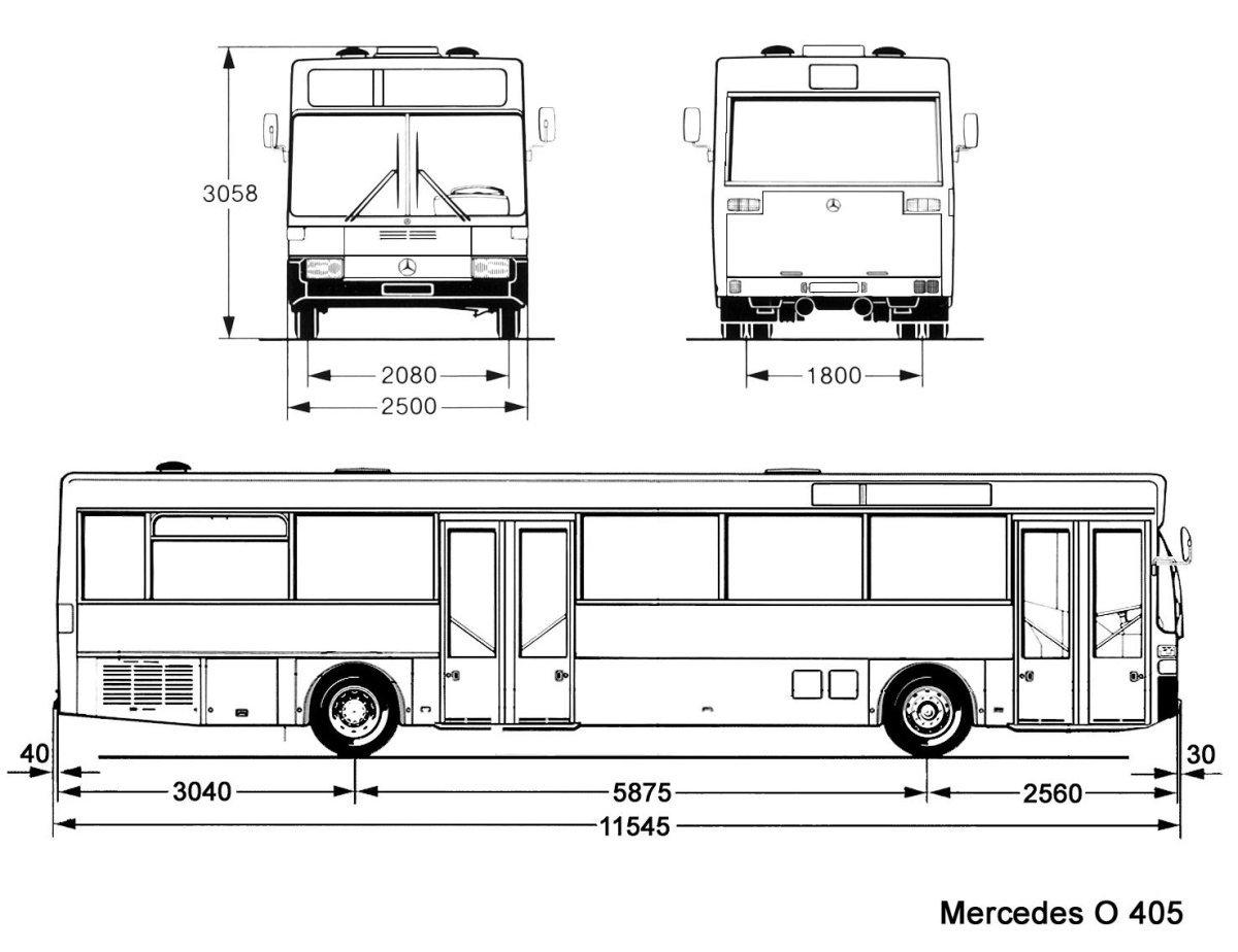 Mercedes-Benz o405 чертеж