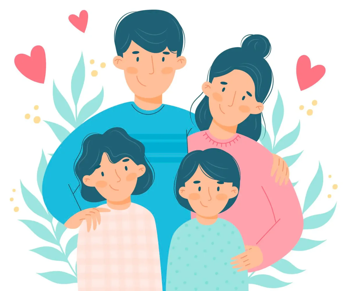 Семья раскраска для детей