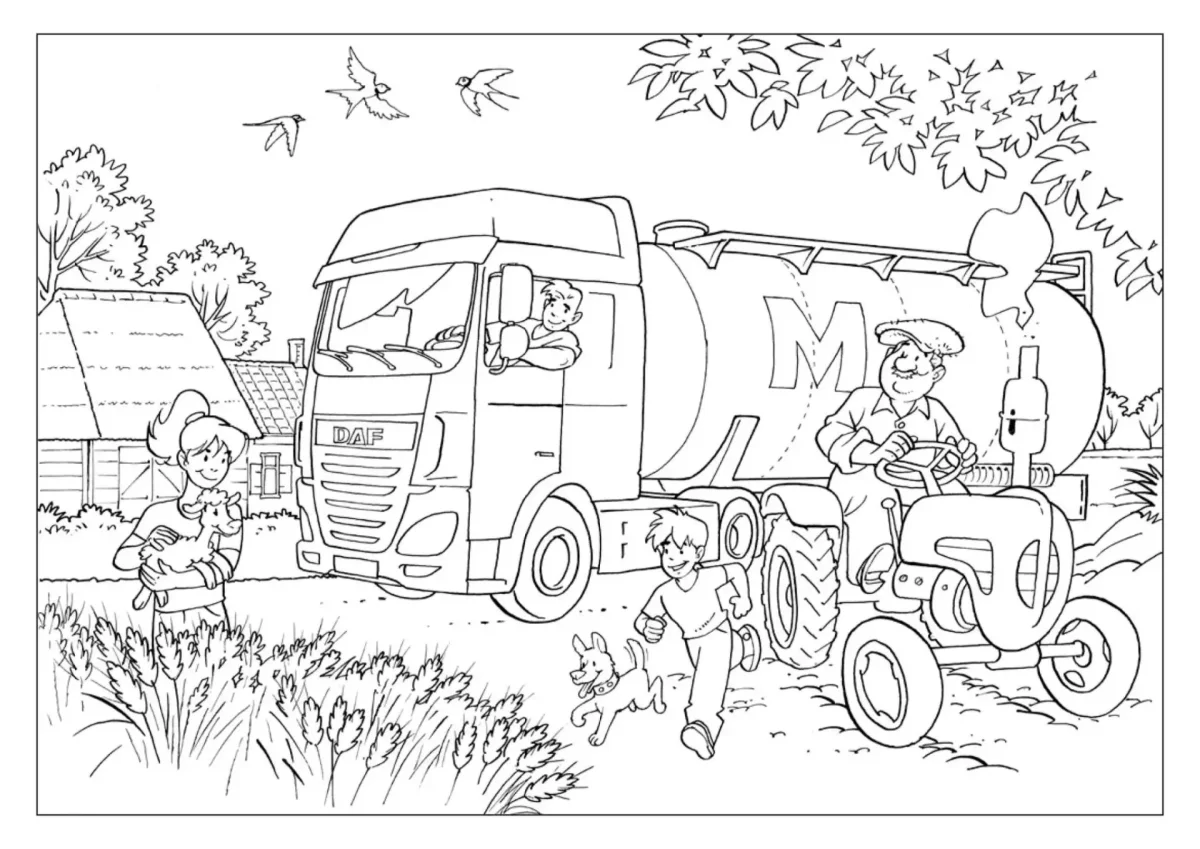 Раскраска для мальчиков DAF