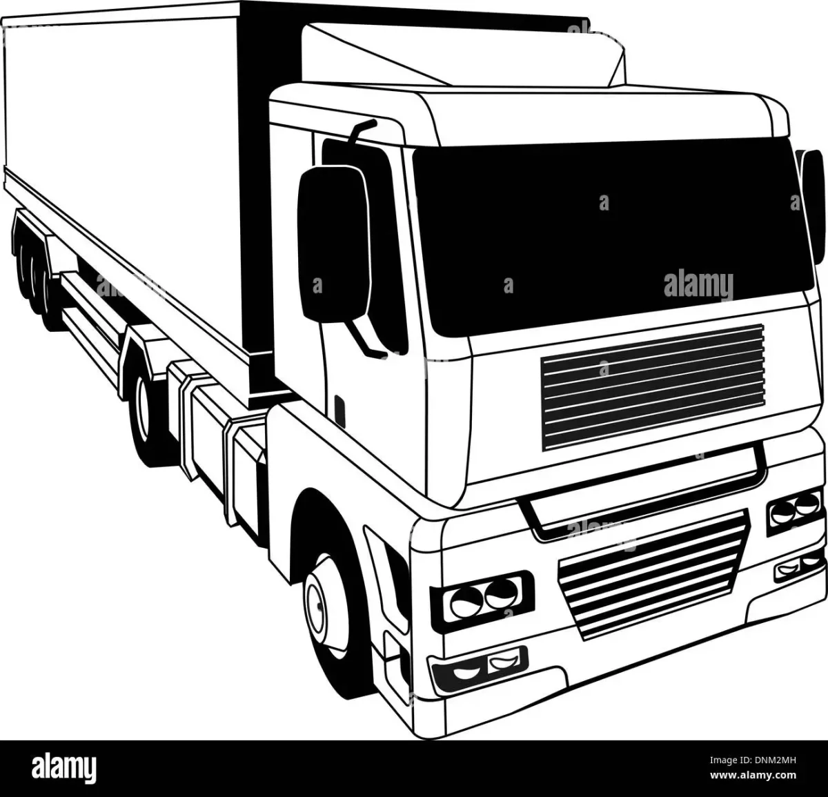 Грузовая Скания черно белая