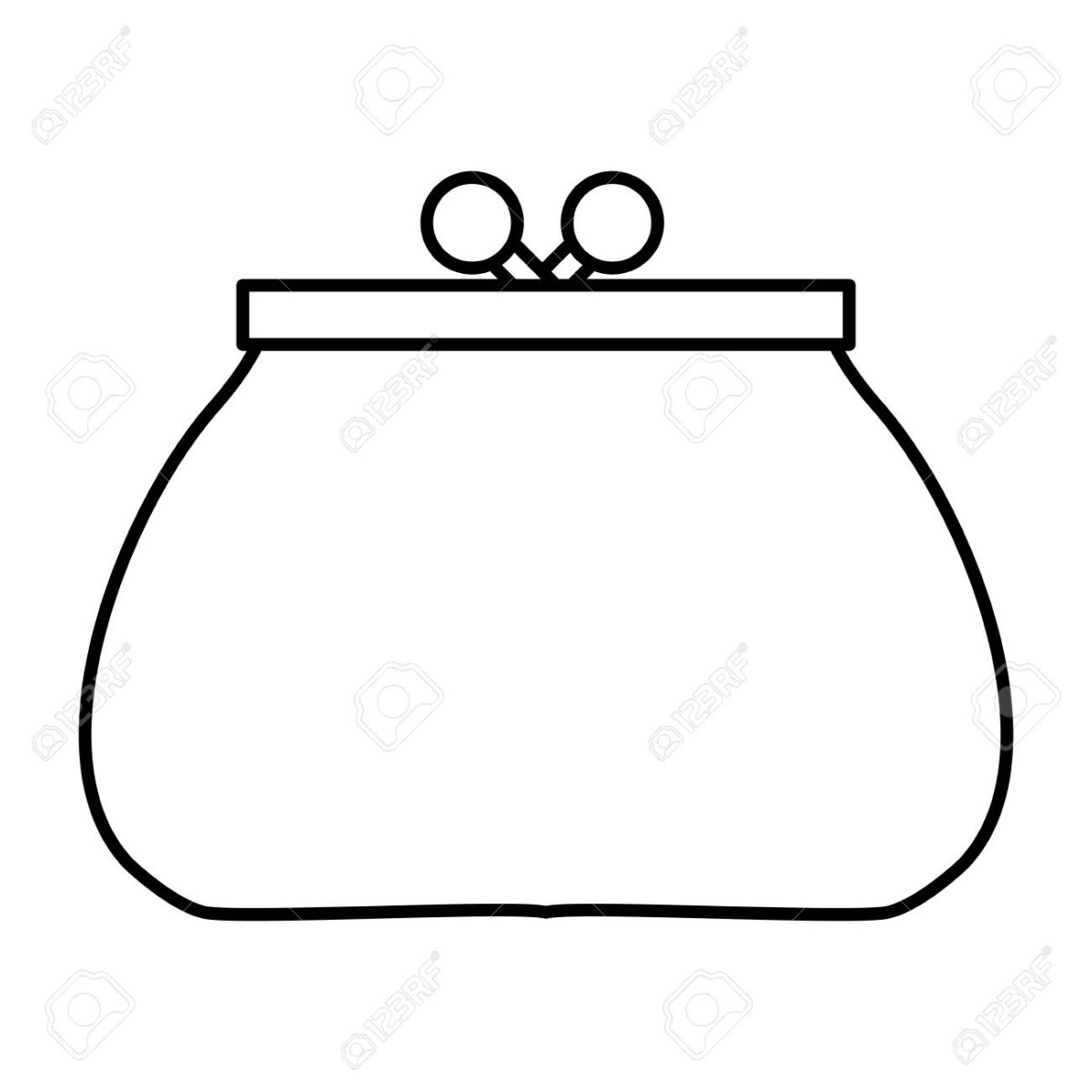 Кошелек с монетами раскраска