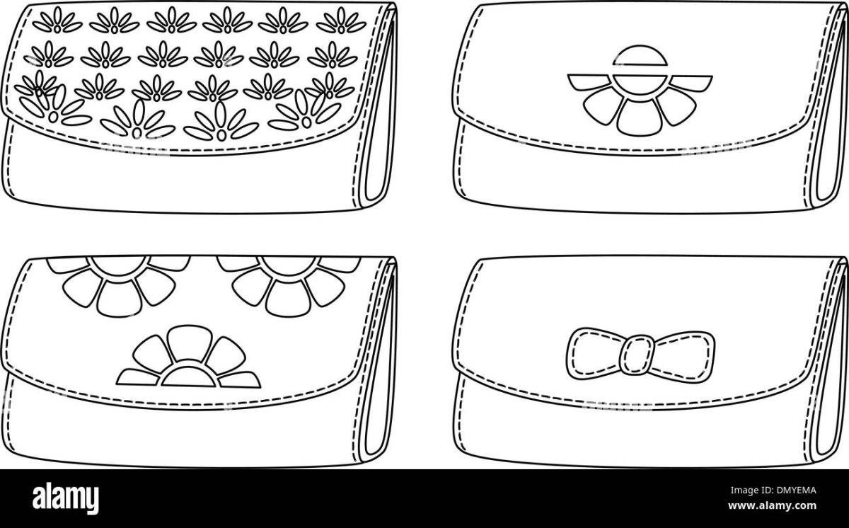 Кошелек раскраска