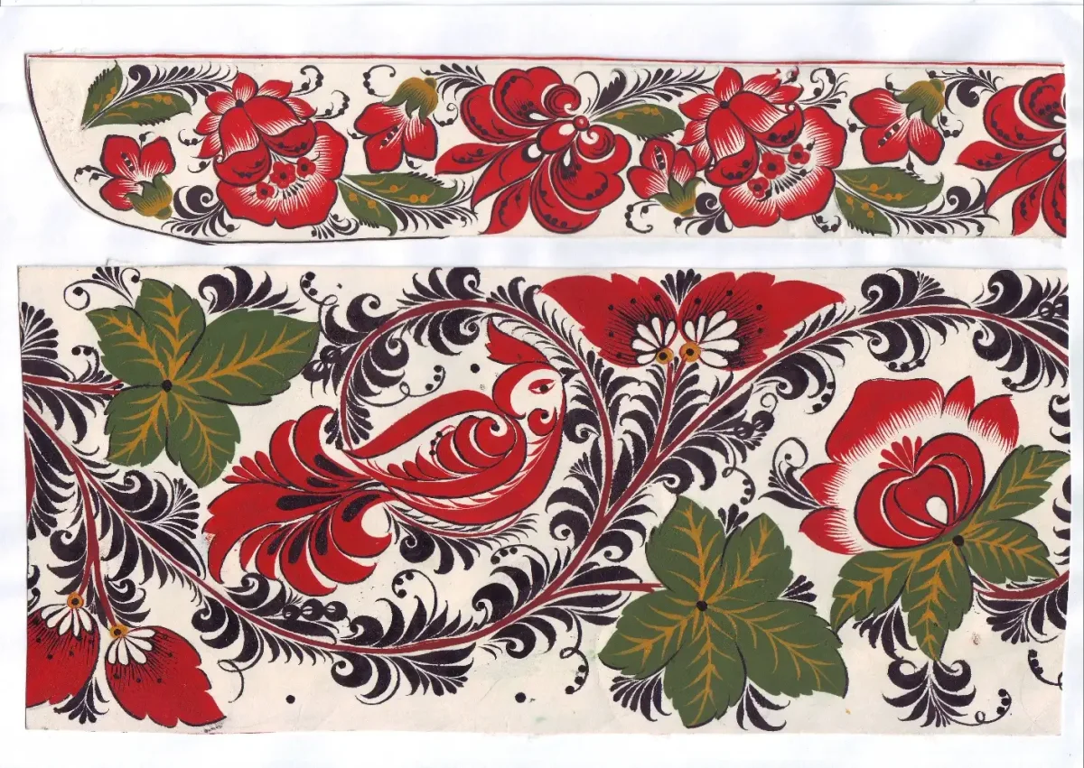 Растительный орнамент Хохлома